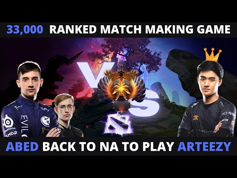 [DOTA 2] INSANE RANKED MATCHMAKING GAME!  33K total MMR players | Abed back to NA vs ARTEEZY & QUINN