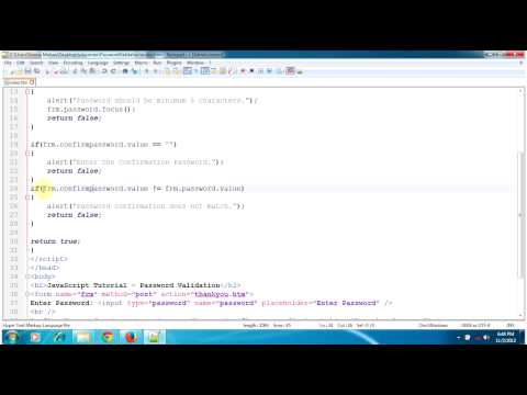 Password Validation In Javascript Javascript Confirm Password