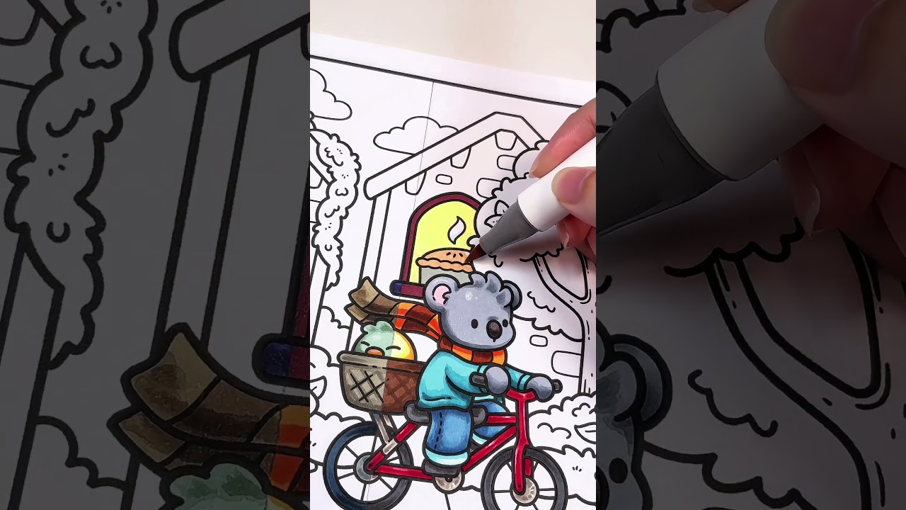 🍂🍃 Autumn Breeze: Split Scene | Comfy Places Coloring Book by Jade Summer