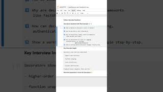 Python Interview Questions: Decorators Explained with Real Examples 🐍⚡ #Python #InterviewQuestions