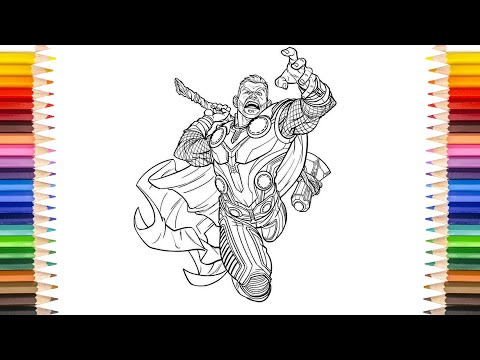 THOR Ragnarok Coloring Pages | Short Hair The God Of THUNDER Thor Coloring Pages
