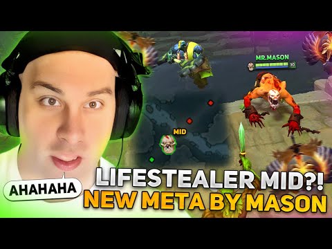 LIFESTEALER MID?! GENIUS GAME by MASON NEW META DOTA 2 HIGH MMR TOP 1 RANK?!