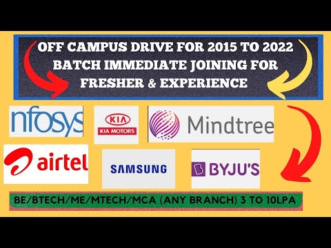 Airtel/Samsung/Kia Motor's off campus drive for 2015 to 2022 with 3 to10 LPA/Apply now@onlinejobRk