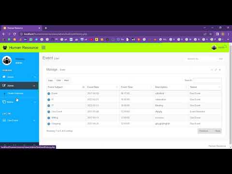 HR Employee Event and Notice System in PHP Application Projects