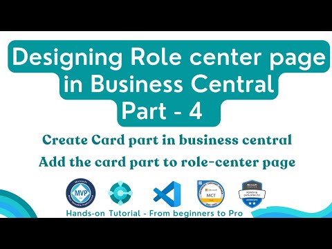 how to create a card part page in business central - role center page in business central - part 4