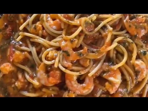 PASTA CON GAMBERI LIGHT-cottura senza grassi/FATLESS SHRIMPS PASTA/PASTA Y CAMARONES SIN GRASAS