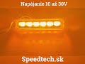 Výstražné LED svetlo 12/24V - oranžové 6x4W LED / ECE R65 (130x30x11mm) - Video Youtube