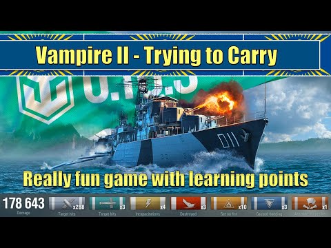 Vampire II Trying to Carry Gunboat | World of Warships