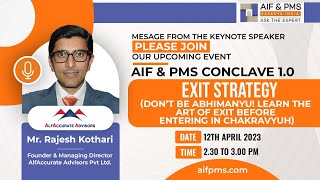 Message From the Keynote Speaker – Please join Our Upcoming Event AIF & PMS Conclave 1.0