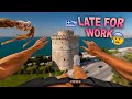 LATE FOR WORK Girl POV Parkour