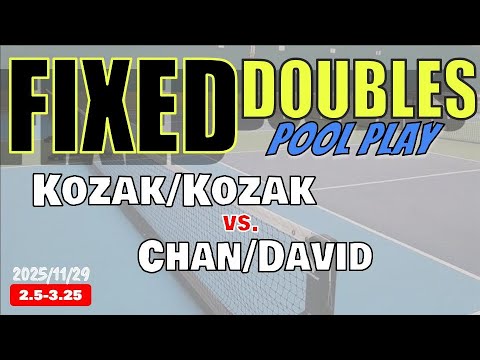 2.5-3.25 DUPR: Kozak/Kozak vs. Chan/David Round 1 Game 5
