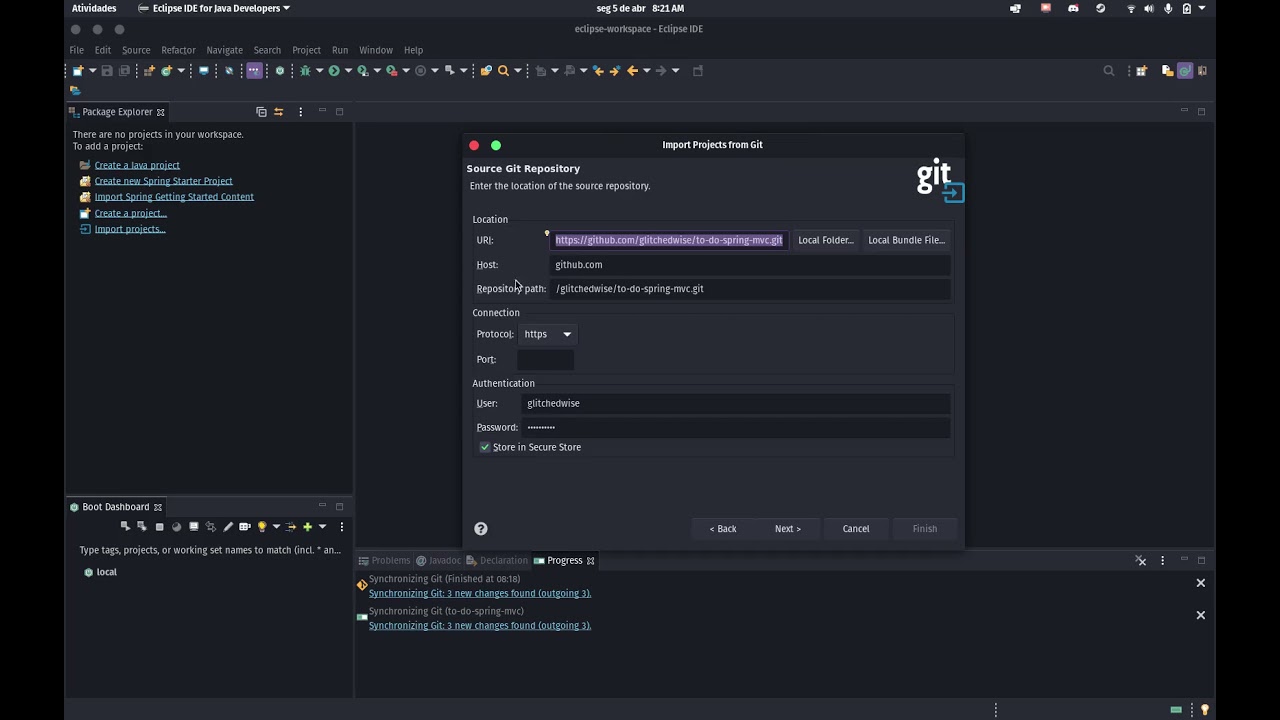 Como importar projetos do GitHub para o Eclipse IDE