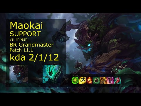 Maokai Support vs Thresh - BR Grandmaster 2/1/12 Patch 11.1 Gameplay
