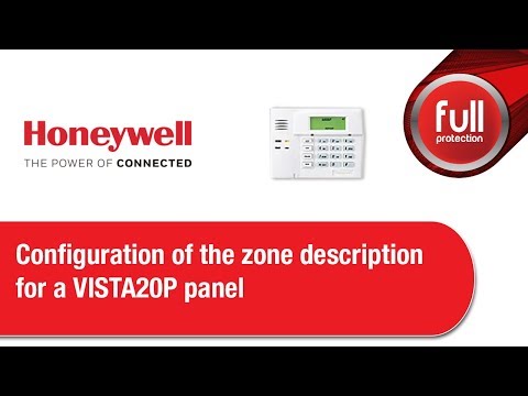 Honeywell - Configuration of the zone description for a VISTA20P panel 2019/03/26