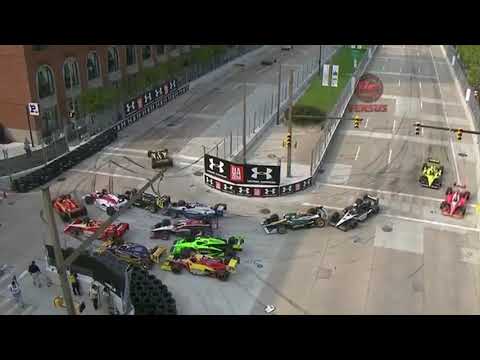 2011 IndyCar Baltimore - Restart Traffic Jam