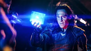 Thanos demands that Loki hand over the Tesseract t
