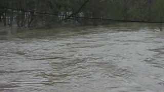 preview picture of video 'Sugar Creek, in flood at Crawfordsville, Indiana, April 19th, 2013'