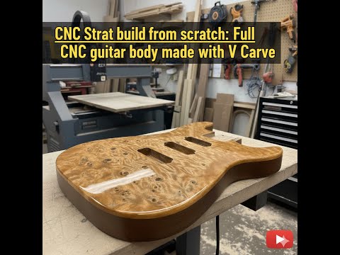 CNC Strat Build from Scratch | Full Guitar Body Made in VCarve | Free CNC Files Included