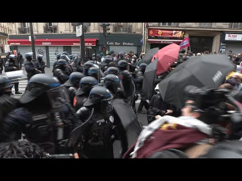 Police confront demonstrators at Paris Gare du Nord | AFP