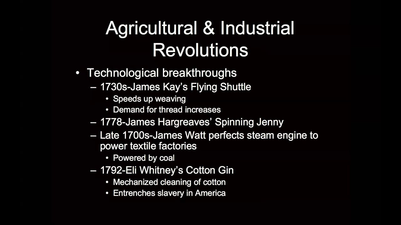 Agricultural and Industrial Revolutions