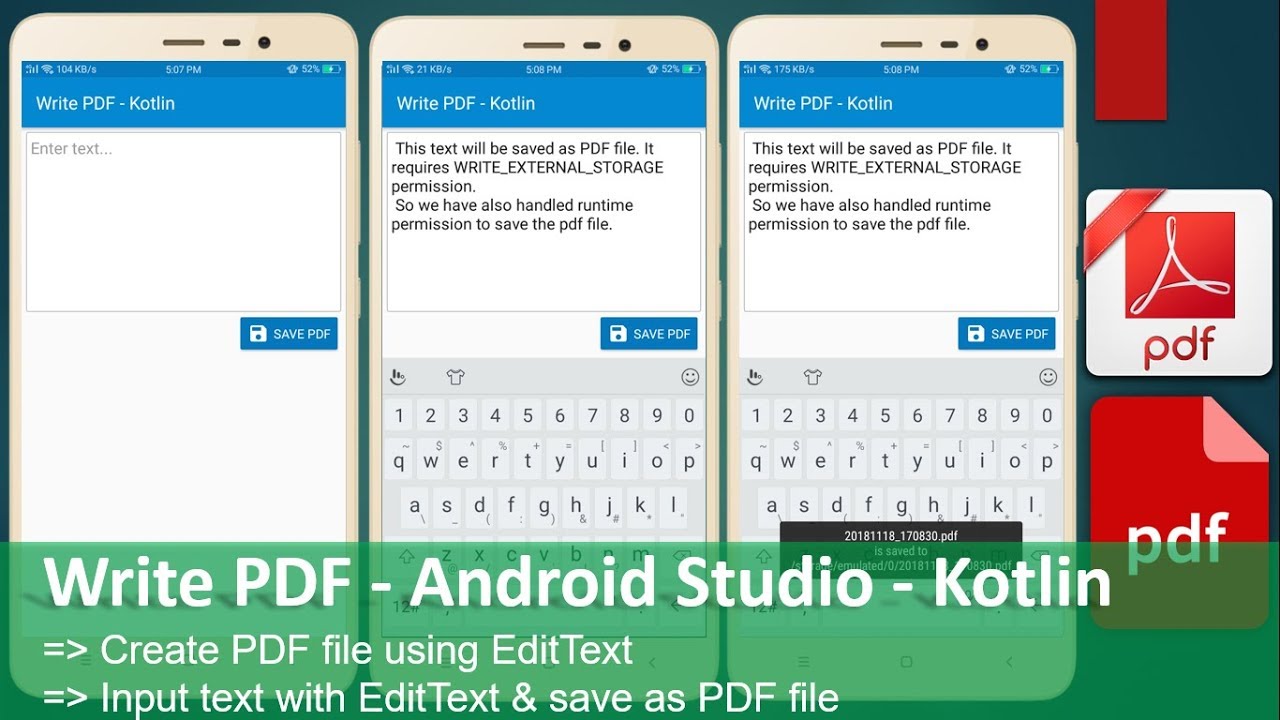 Write PDF | Android Studio | Kotlin