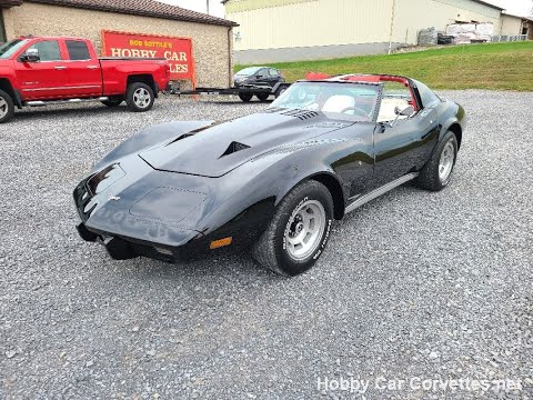 1977 Black Corvette White And Red Interior For Sale Video