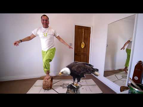 Yoga for Beginners: Garudasana Eagle Pose demonstration plus advanced yoga wheel variation ⭕️🧘🏻‍♂️