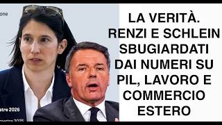 LA VERITÀ. RENZI E SCHLEIN SBUGIARDATI DAI NUMERI SU PIL, LAVORO E COMMERCIO ESTERO