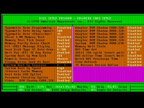 Установка MS DOS 4.01 на 386 компьютер.