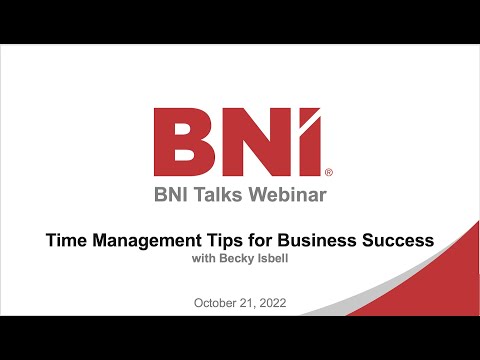 BNI Talks: Time Management Tips for Business Success