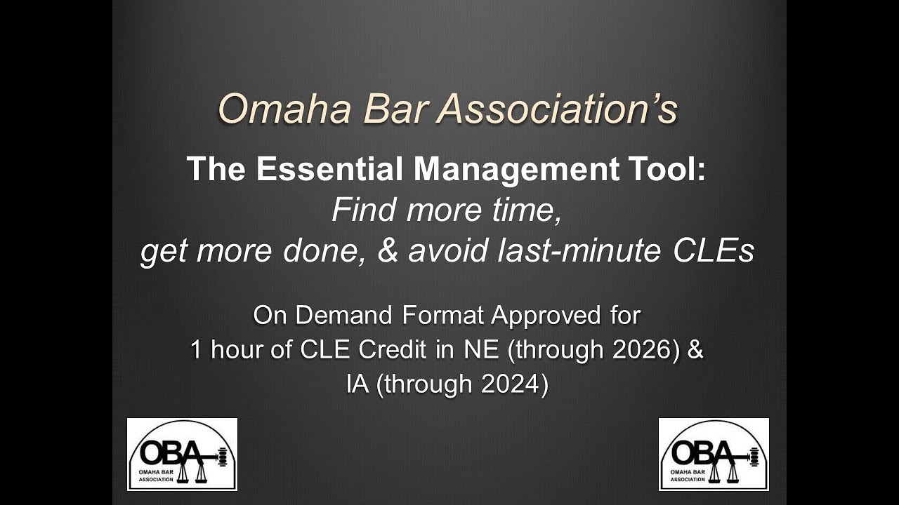 The Essential Management Tool: Find More Time (1 hr CLE)