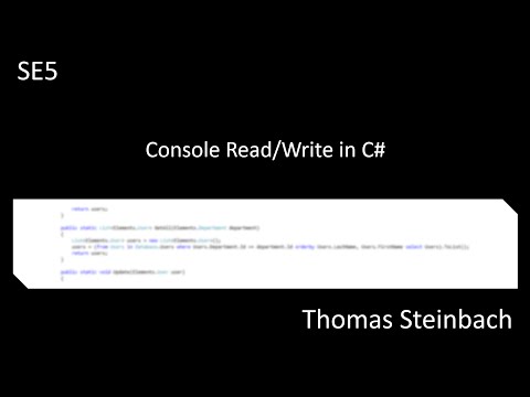 SE5 - Console Read/Write mit C#