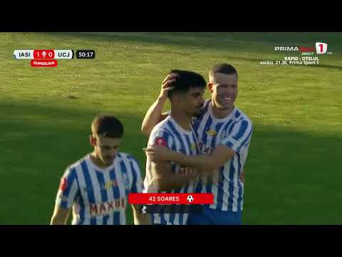 GOOOL! Poli Iași - U Cluj 1-0. Soares înscrie după un corner, iar moldovenii sunt în avantaj