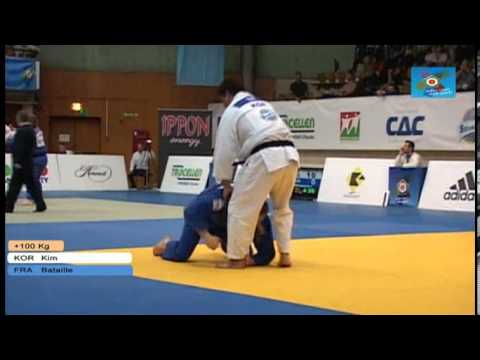 Judo European Open Budapest 2013: Sung-Min KIM (KOR) - Matthieu BATAILLE (FRA) 1/4 Final [+100kg]