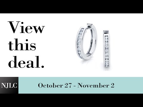 Deal of the Week: White Gold Diamond Hoop Earrings