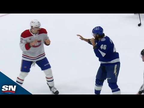 Canadiens' Arber Xhekaj Beats Lightning's Scott Sabourin In Heavyweight Tilt