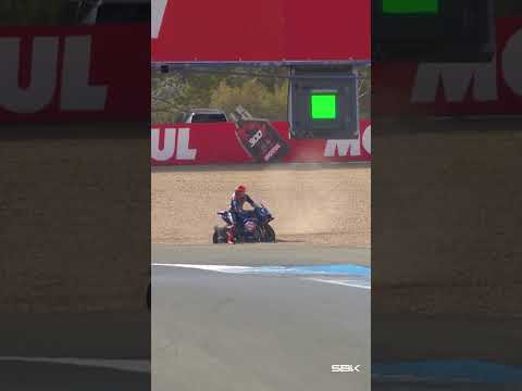 The gravel said “you’re not going anywhere 😅 | 2026 #SpanishWorldSBK 🇪🇸