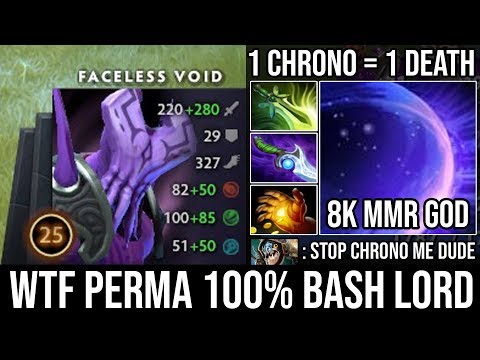 Crazy Attack 100% Bash Lord Faceless Void | Non-Stop Chrono Deleted Slark with Diffusal 20Kills DotA