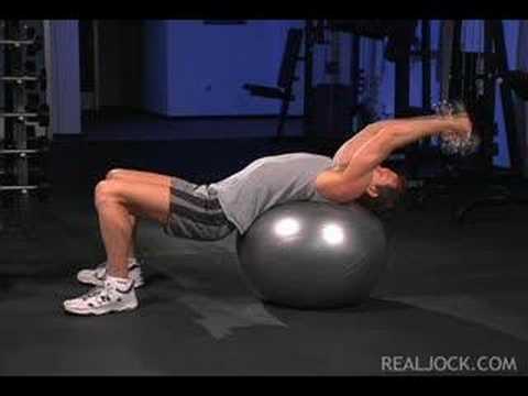 Stability Ball Dumbbell Skull Crushers