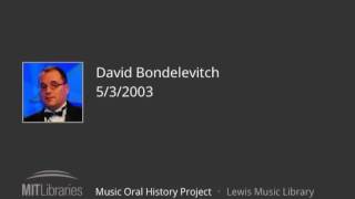 David Bondelevitch interview, 5/3/2003