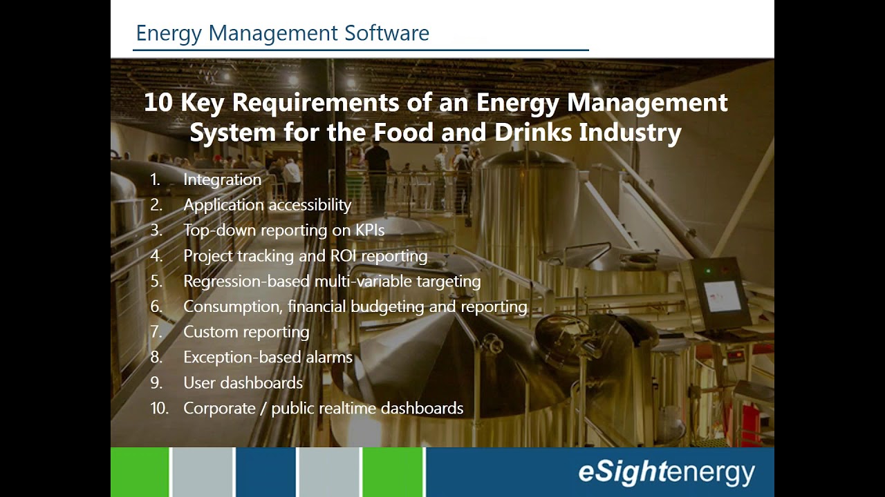 10 Key Requirements of an Energy Management System for the Food and Drinks Industry