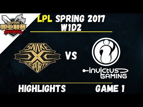 SS vs IG Highlights Game 1 LPL Spring W1D3 2017 Snake Esports vs Invictus Gaming