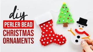 LAYERED Perler Bead DIY Christmas Ornaments | Perler Bead Ideas