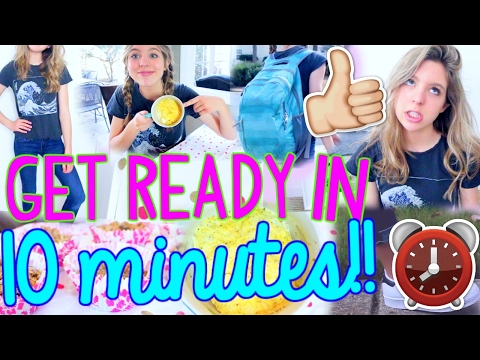 How to Get Ready for School in 10 MINUTES!! | Fast Outfit, Makeup, Hair + Breakfast!