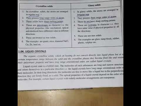 1 )difference b/w crystalline and glassy forms