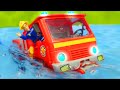 A Toy Fire Truck Gets Rescued From The Lake