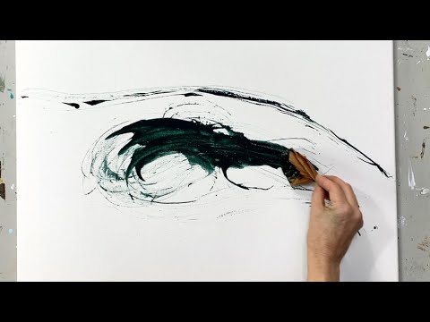Meditativ Abstrakte Acrylmatechniken - spezial Werkzeug - giessen und fliessen lassen -