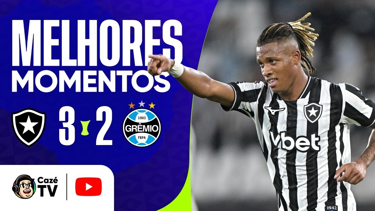 MELHORES MOMENTOS: BOTAFOGO 3 X 2 GRÊMIO | BRASILEIRÃO 2026 | 21ª RODADA