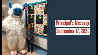 Principals Message Sept 18 2020