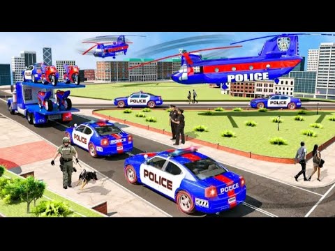 Us police Limousine transport Truck Helicopter multi level car driving game